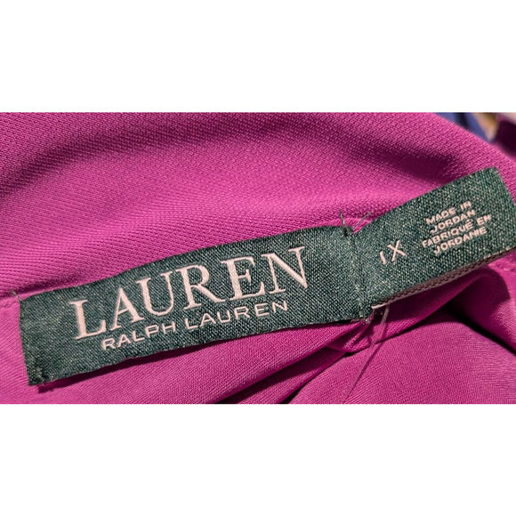 Women's LAUREN Ralph Lauren Purple Layered Dress Plus Size 1X - Picture 6 of 7